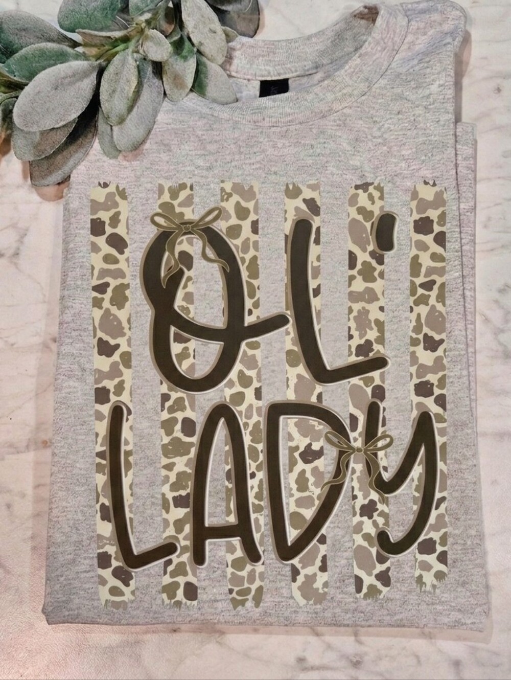 Short Sleeve shirt Camo ol lady popular trending cute Gf Wife
